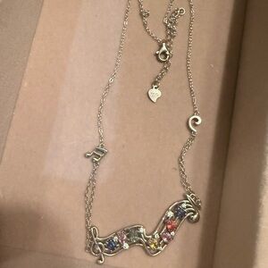 Silver Necklace with Colorful Sapphires